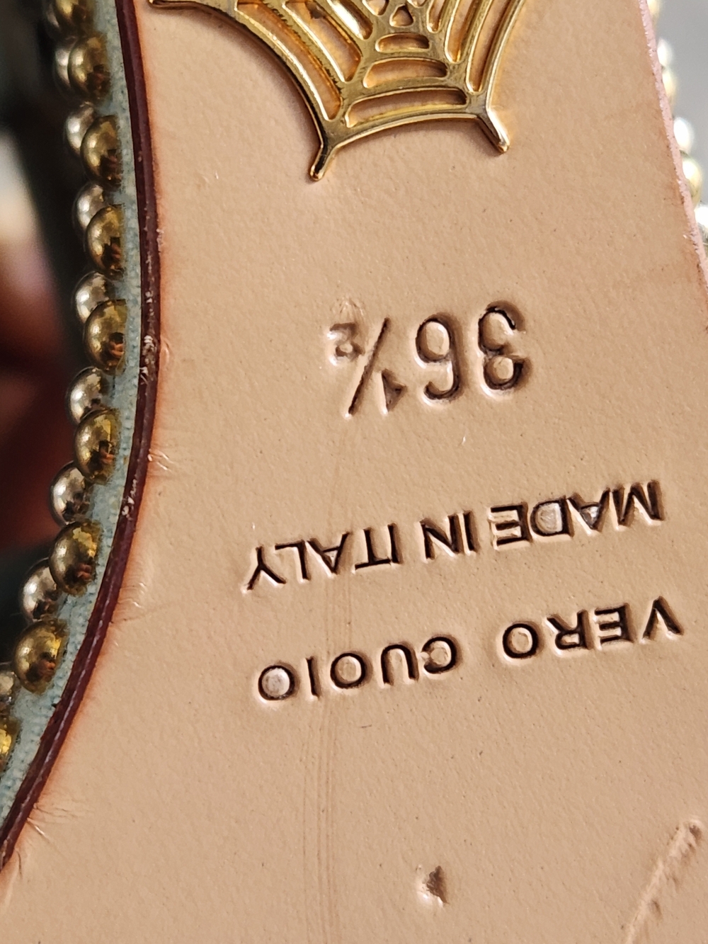 CHARLOTTE OLYMPIA Gene Studded Denim Wedge Sandals - Picture 5 of 10